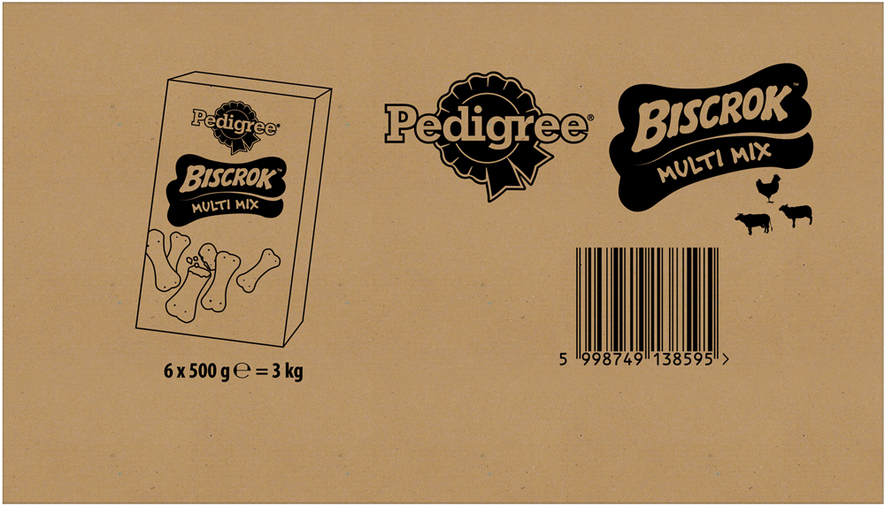 Pedigree - Biscrok in 3 Geschmacksrichtungen - 1 x 500g - 3