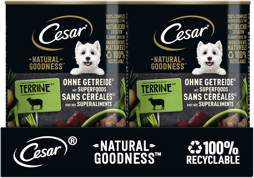 Cesar - Natural Goodness Reich an Lamm mit Karotten, Kartoffeln & Spinat - 6 x 400g - 3