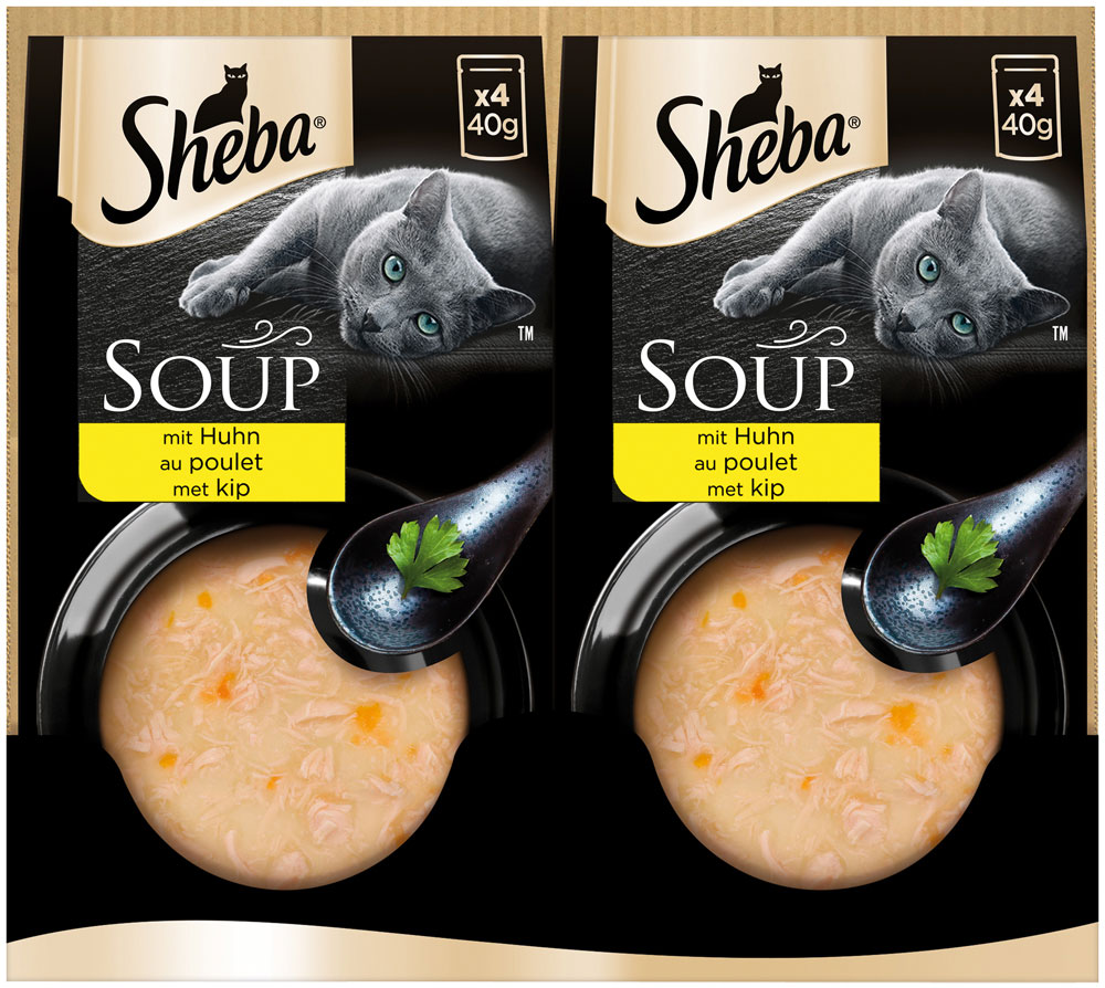 Sheba - Multipack Soup mit Huhn - 1 x 4X40g - 4