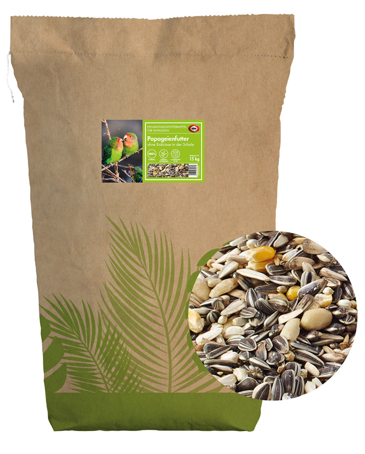Papageienfutter ohne Erdnüsse in Schale 15kg