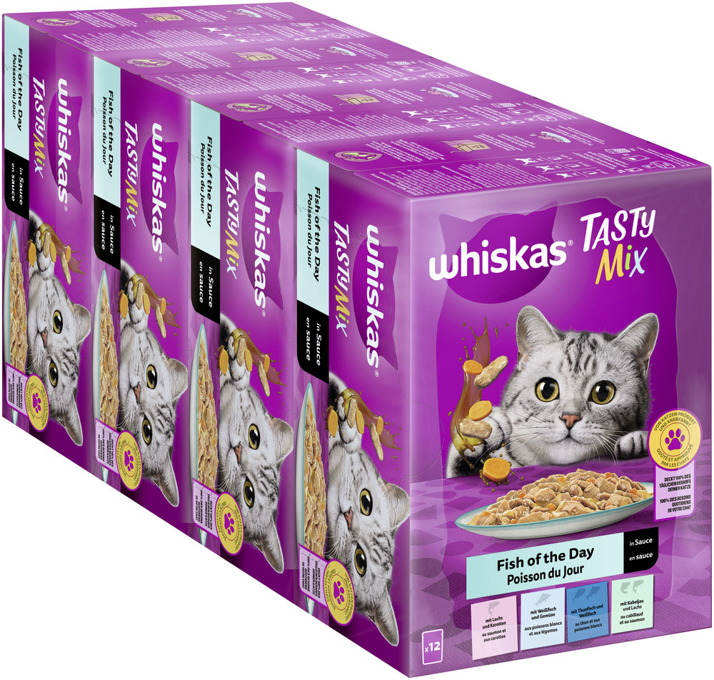 Whiskas - Whiskas Multipack Tasty Mix Catch of the Day in Sauce - 1 x 12X85g - 3