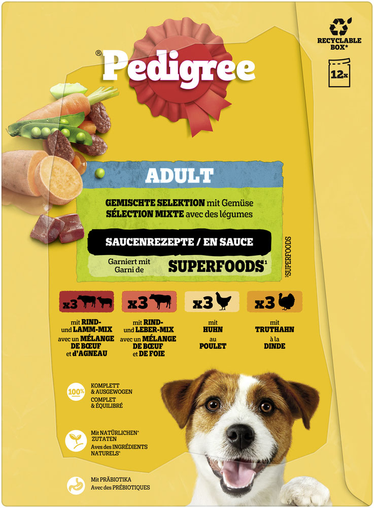 Pedigree - Multipack gemischte Selektion in Sauce - 1 x 12X100g - 5