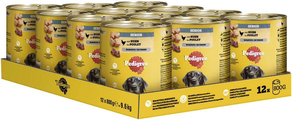 Pedigree - Senior Huhn in Pastete - 12 x 800g - 2