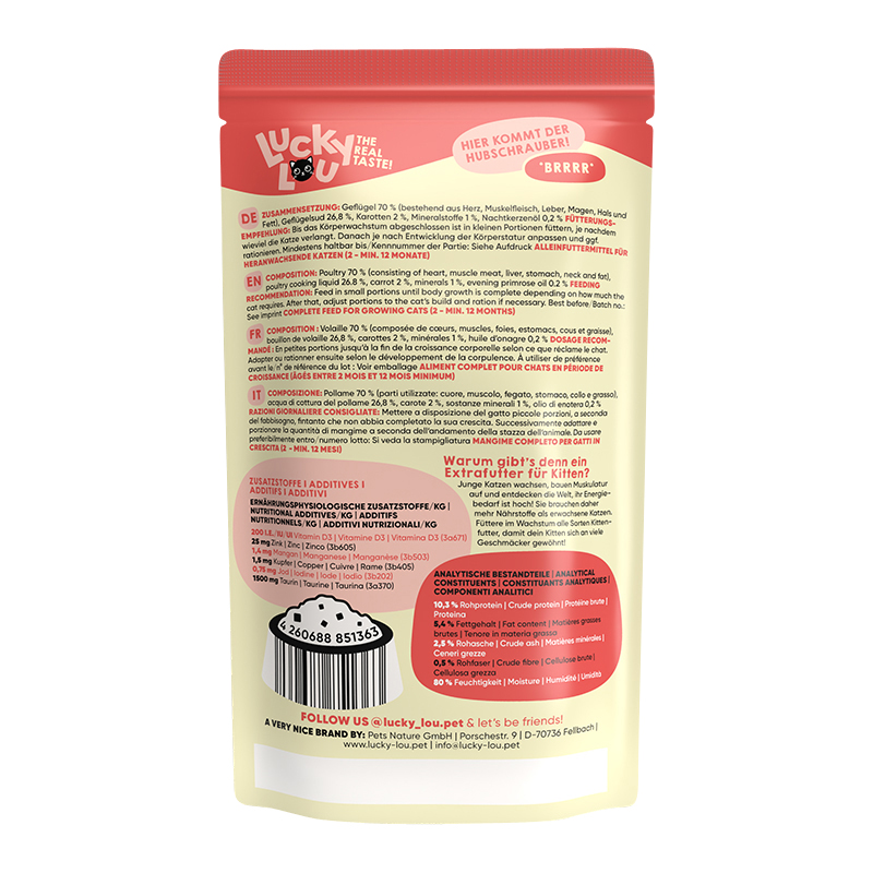 Lucky Lou - Kitten mit Geflügel - 16 x 125g - 2