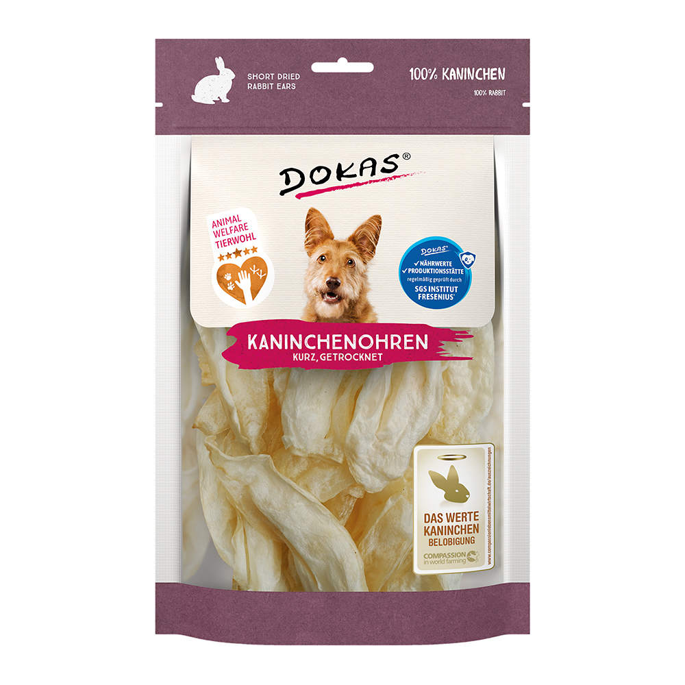 Kaninchenohren ohne Fell getrocknet
