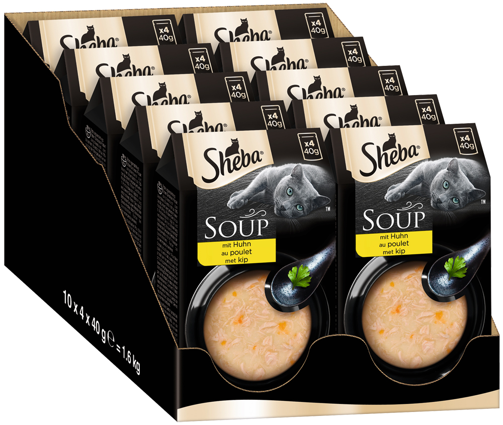 Sheba - Multipack Soup mit Huhn - 1 x 4X40g - 3