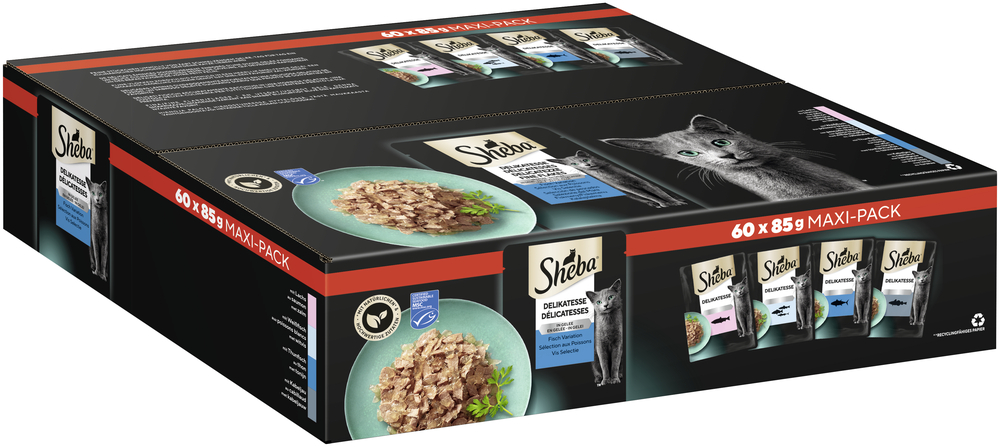 Sheba - Multipack Fisch in Gelee - 1 x 60X85g - 3