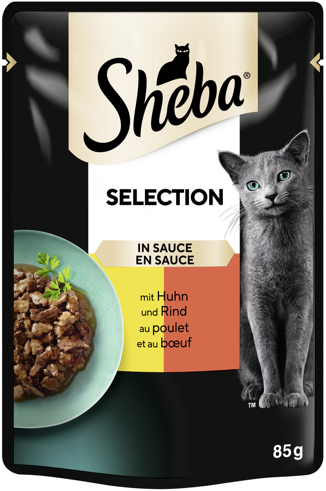 Selection in Sauce mit Huhn & Rind