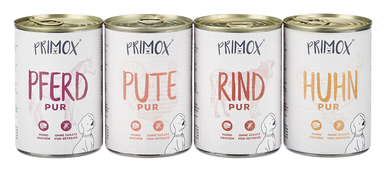 Primox - Hunde Nassfutter Pferd PUR 6 x 400G - 6 x 400g - 8