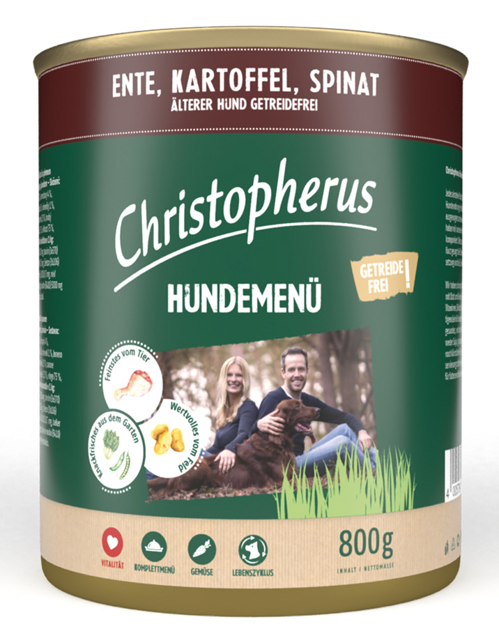 Senior mit Ente, Kartoffel, Spinat