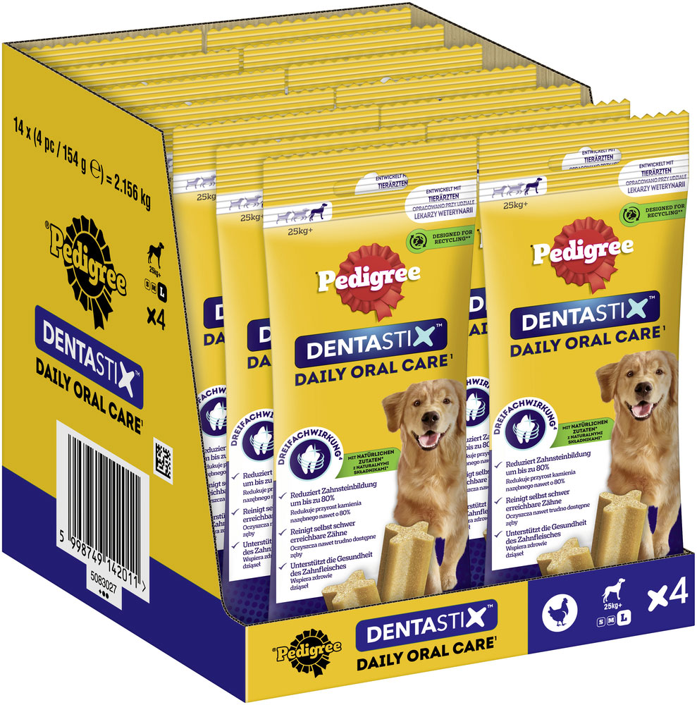 Pedigree - Denta Stick Daily Oral Care - Für große Hunde - 1 x 4 Stück - 3