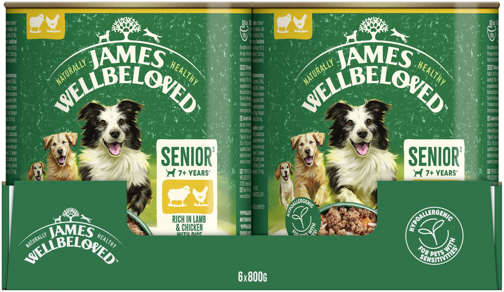 James Wellbeloved - Senior Reich an Lamm & Huhn mit Reis & Gemüse in Pastete - 6 x 800g - 3