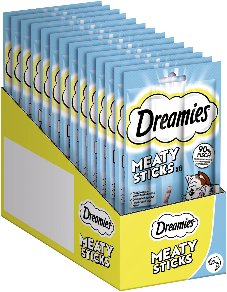 Dreamies - Meaty Sticks 6 Pack mit Lachs - 14 x 30g - 2