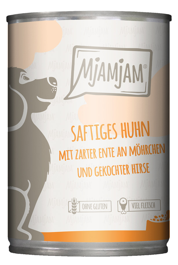 saftiges Huhn mit zarter Ente an Möhrchen und gekochter Hirse