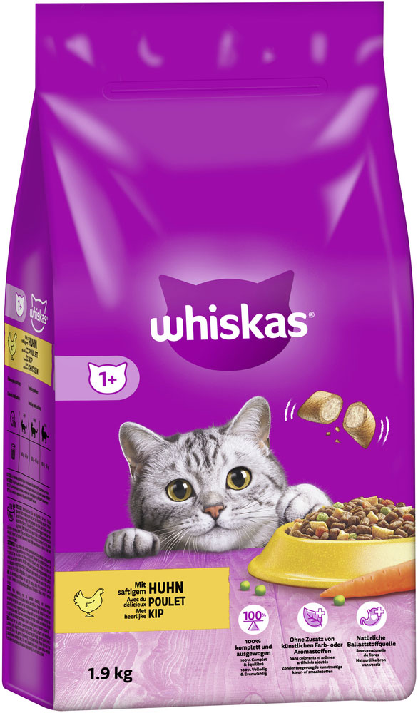 Whiskas - 1+ mit Huhn - 1 x 1,9kg - 3