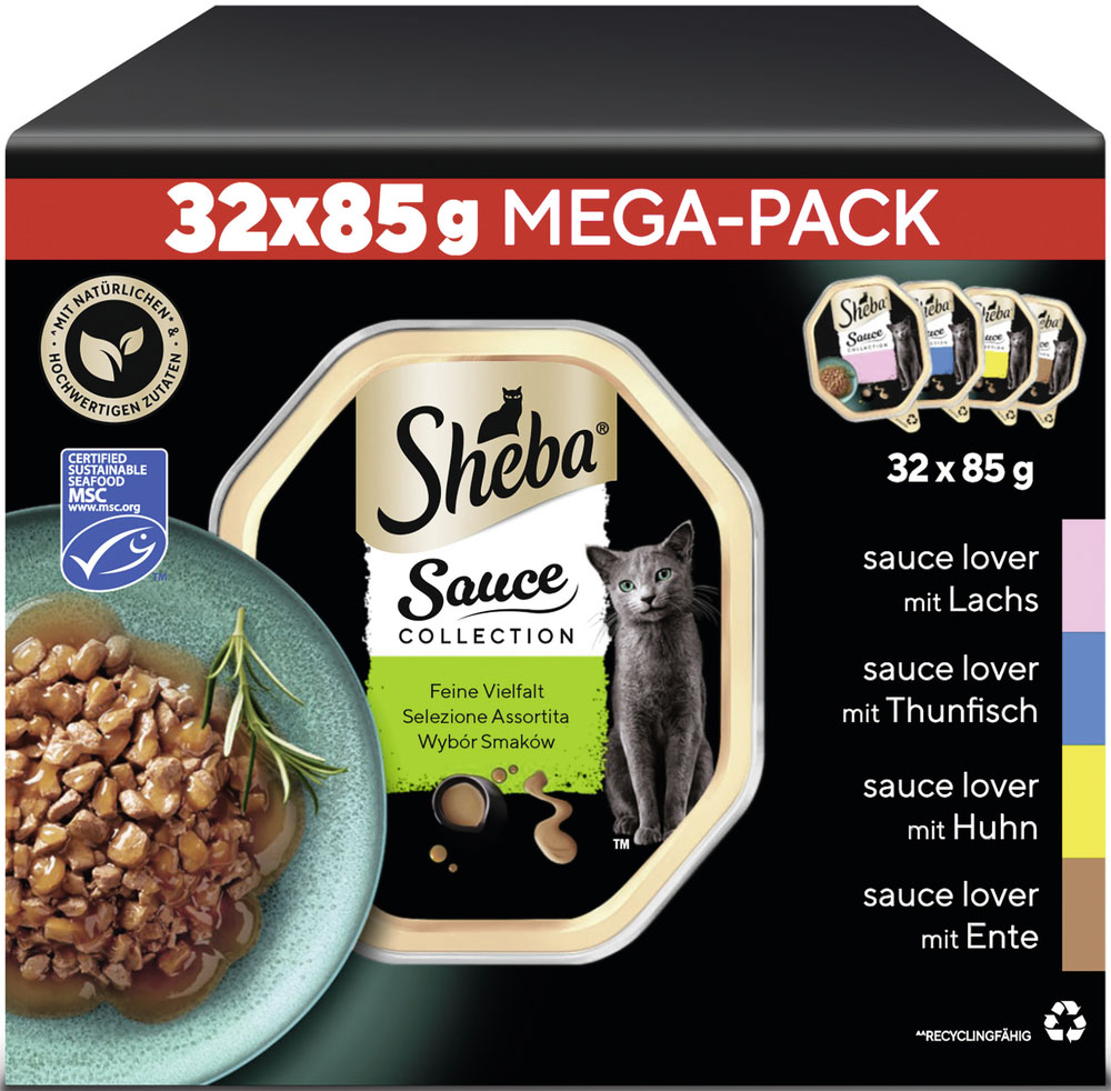 Sheba - Multipack Collection Sauce Lover Feine Vielfalt MSC - 1 x 32X85g - 3