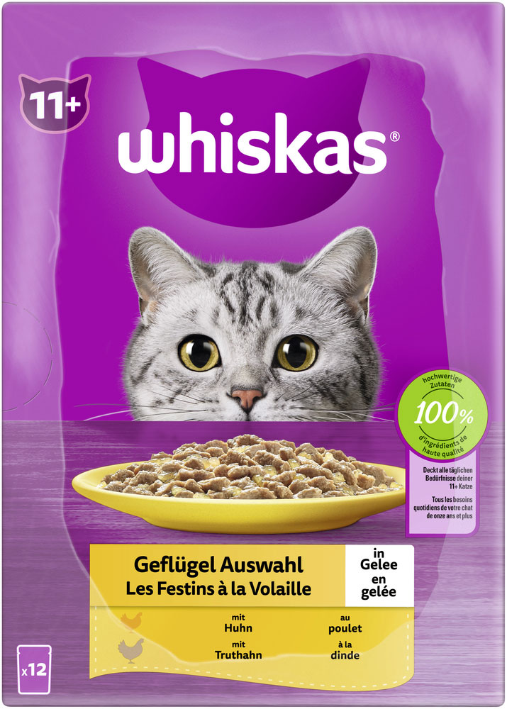 Whiskas - Whiskas Multipack 11+ Geflügel Auswahl in Gelee - 1 x 12X85g - 5