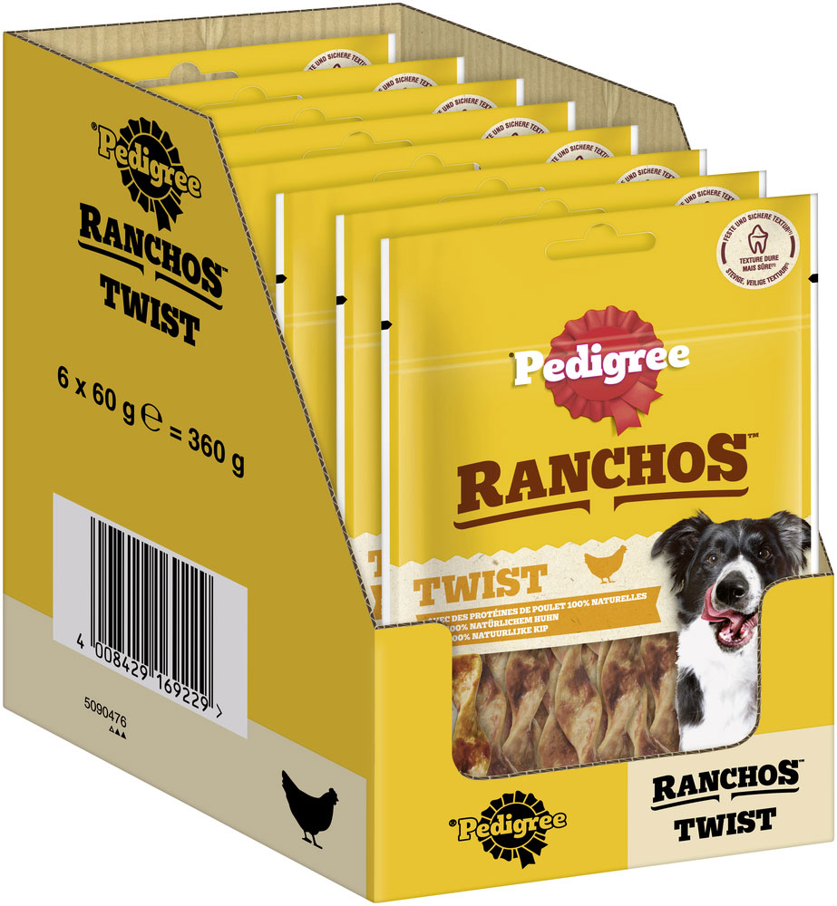 Pedigree - Ranchos Twist mit Huhn - 6 x 60g - 2