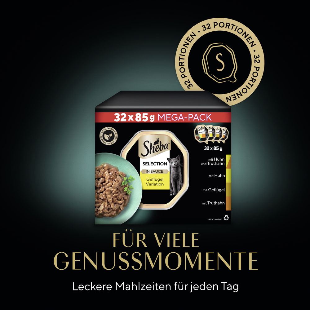 Sheba - Multipack Selection in Sauce Geflügel Variation - 1 x 32X85g - 6