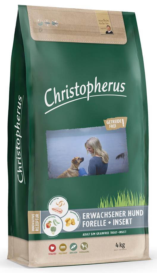 Getreidefrei mit Forelle & Insekt