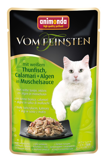 mit Thunfisch, Calamari + Algen in Muschelsauce