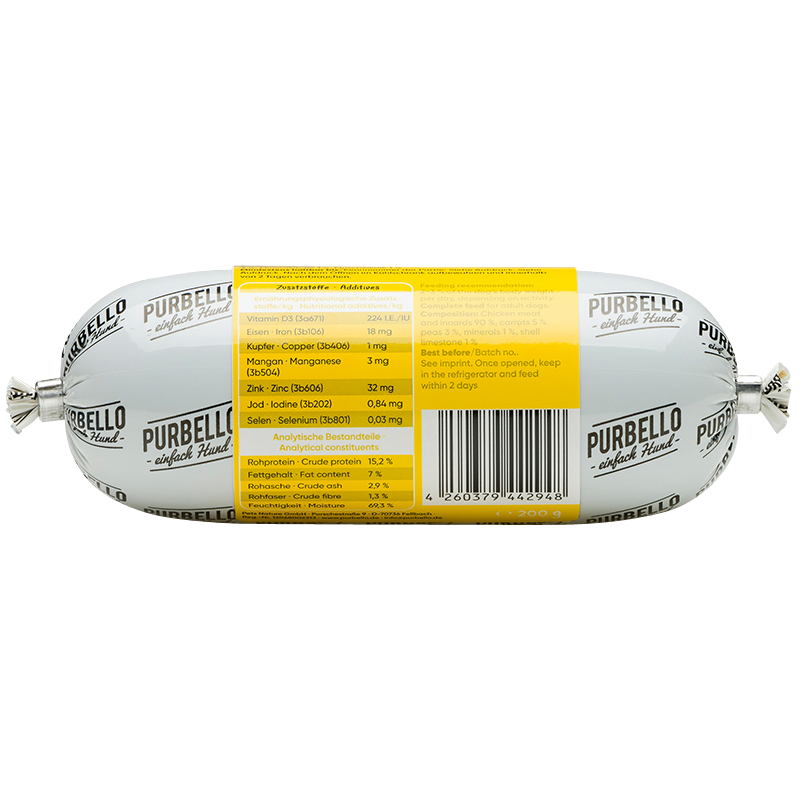 Purbello - Hunderolle mit Huhn - 1 x 200g - 2