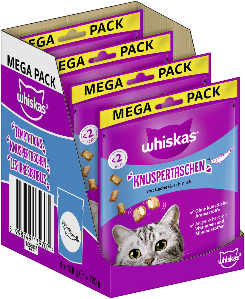 Whiskas - Knuspertaschen mit Lachs - 1 x 180g - 2