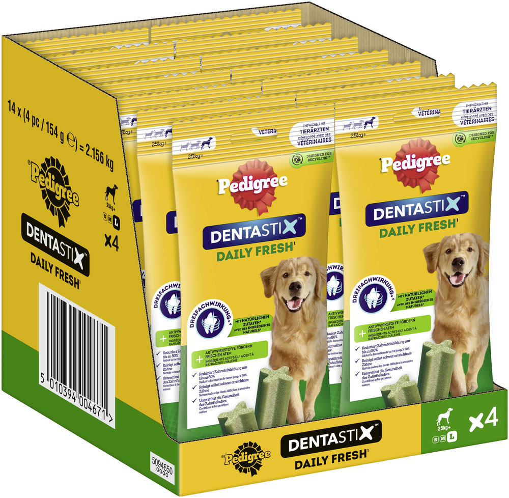 Pedigree - Denta Stix Daily Fresh - Für große Hunde - 1 x 4 Stück - 3