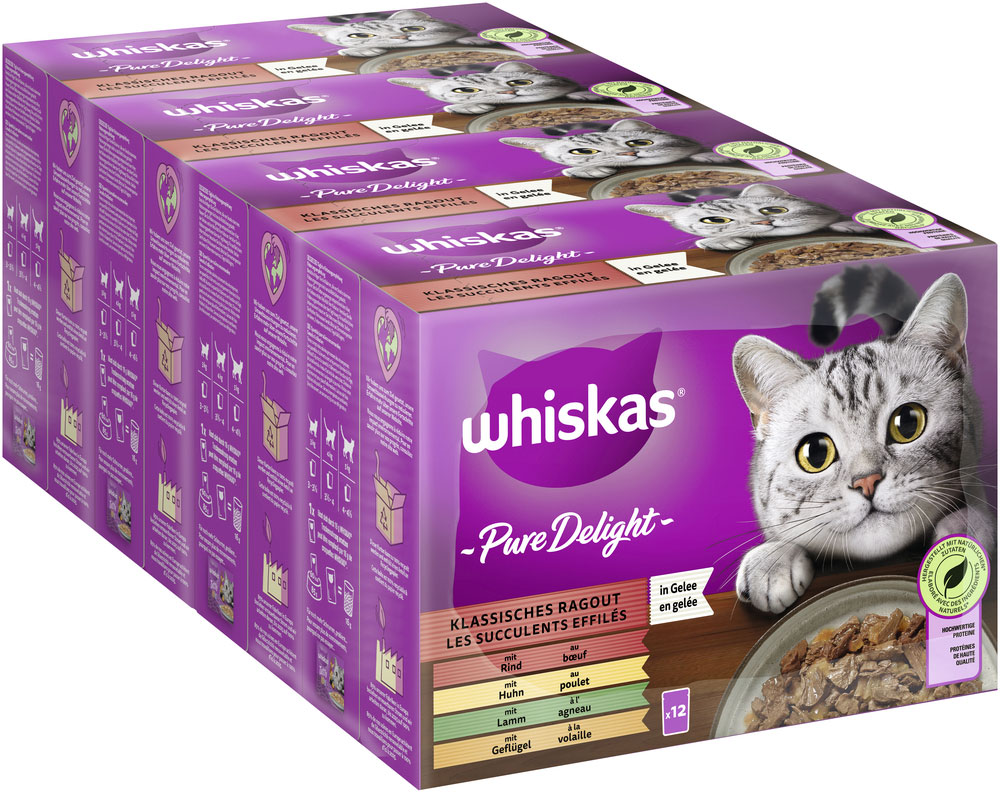 Whiskas - Whiskas Multipack Pure Delight Klassisches Ragout in Gelee - 1 x 12X85g - 2