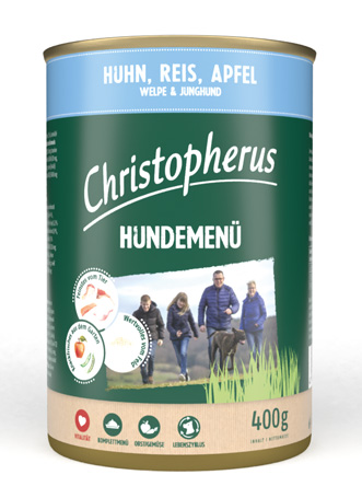 Hundemenü Junior - mit Huhn, Reis & Apfel