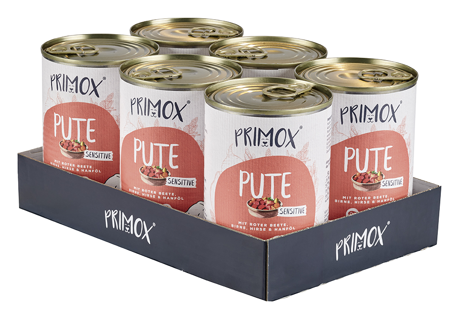 Primox - Hunde Nassfutter MENÜ mit Pute 6 x 400g - 6 x 400g - 3