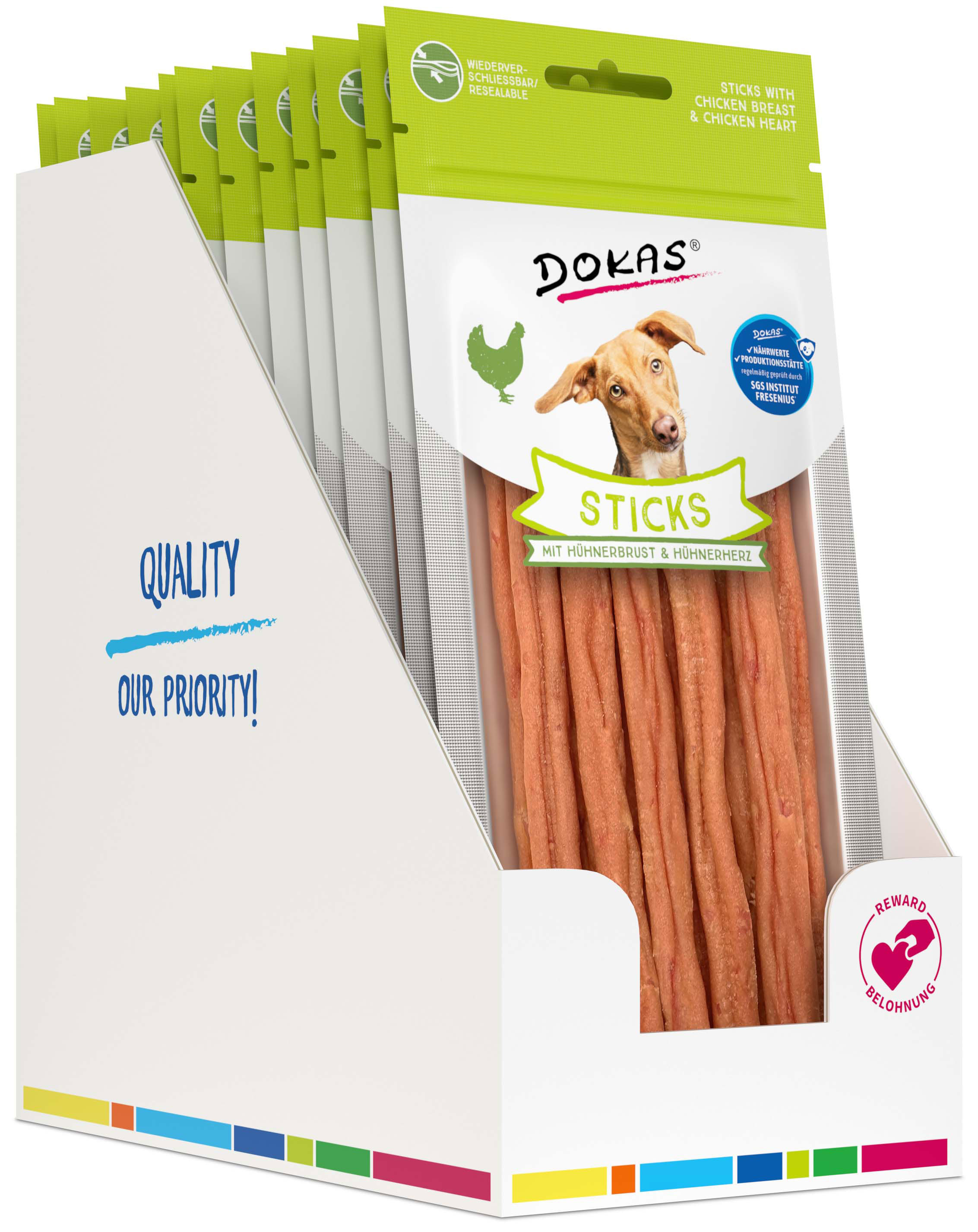 Dokas - Sticks mit Hühnerbrust & Hühnerherz - 1 x 60g - 2