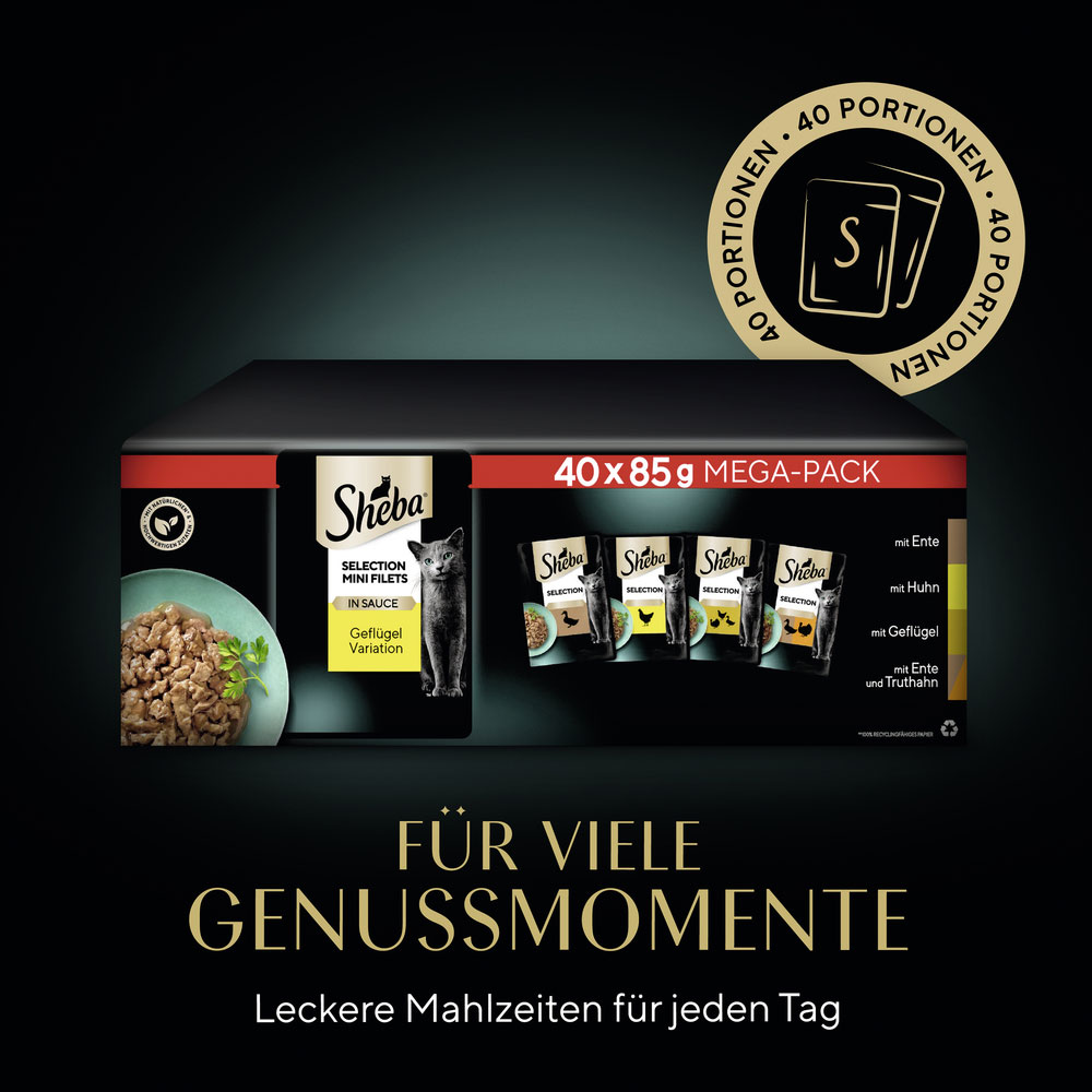 Sheba - MULTIPACK SELECTION IN SAUCE GEFLUEGEL VARIATION - 1 x 40x85g - 6