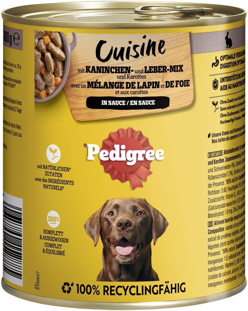 Pedigree - Cuisine mit Kaninchen & Karotten - 12 x 800g - 2