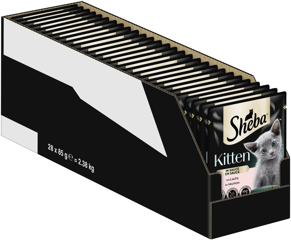 Sheba - Kitten mit Lachs in Sauce - 28 x 85g - 2