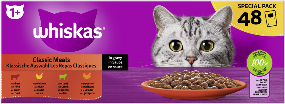 Whiskas Multipack Special 1+ Klassische Auswahl in Sauce