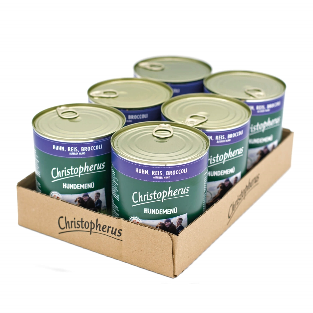 Allco Christopherus - Hundemenü Senior - mit Huhn, Reis & Brokkoli - 6 x 800g - 2