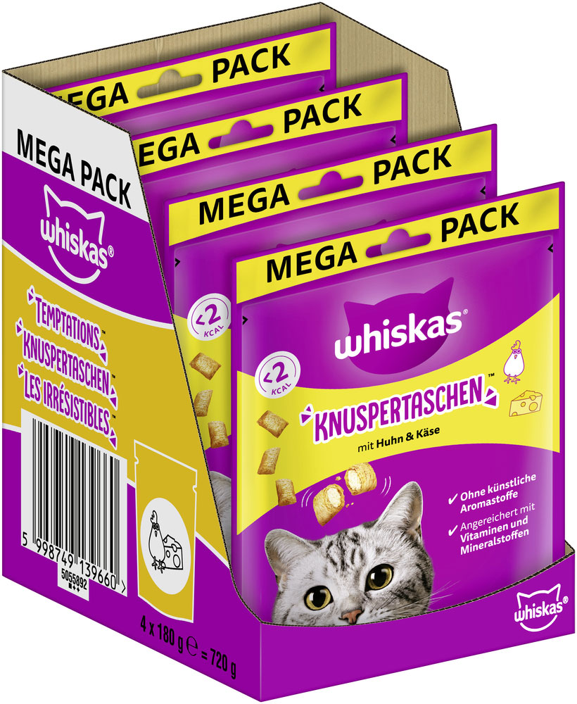 Whiskas - Knuspertaschen mit Huhn und Käse - 1 x 180g - 2