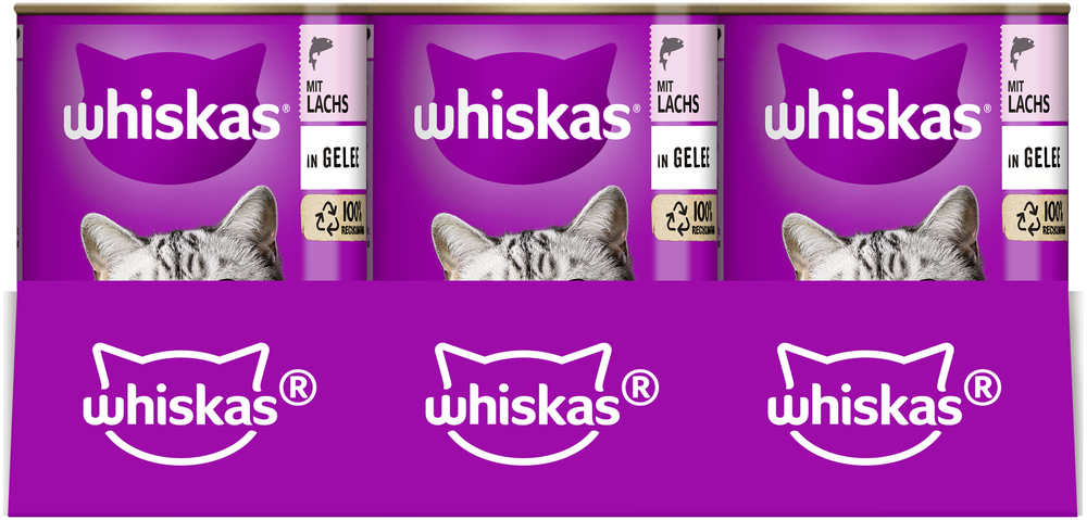 Whiskas - 1+ mit Lachs in Gelee 4g - 12 x 400g - 3