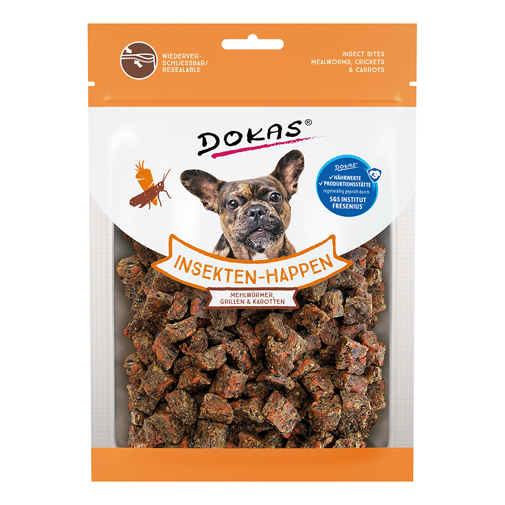 Insekten-Happen mit Mehlwürmern, Grillen & Karotten