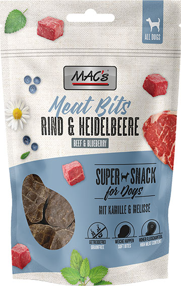 DOG Meat Bits Rind & Heidelbeere