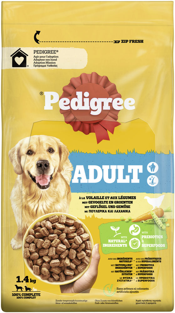 Pedigree - Adult Geflügel und Gemüse - 1 x 1,4kg - 4