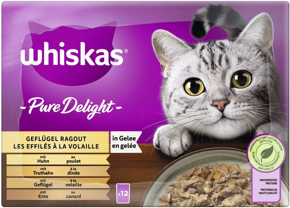 Whiskas - Whiskas Multipack Pure Delight Geflügel Ragout in Gelee - 1 x 12X85g - 4