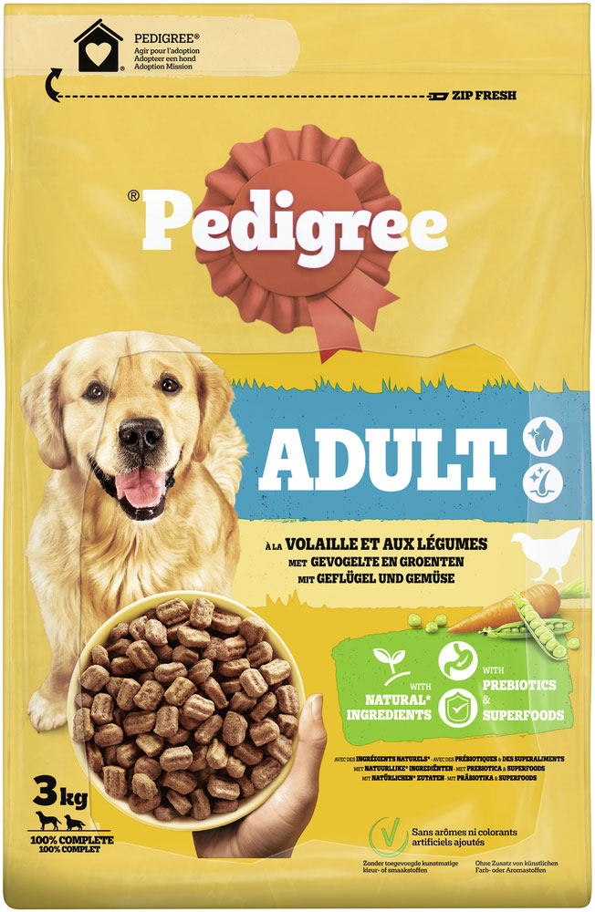 Pedigree - Adult Geflügel und Gemüse - 1 x 3kg - 3