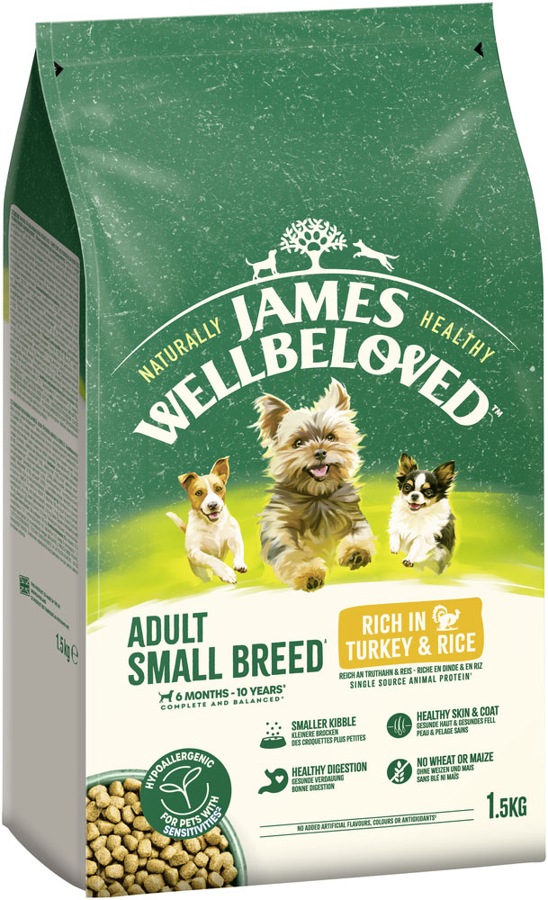 James Wellbeloved - Kleine Hunde Reich an Truthahn & Reis - 3 x 1,5kg - 2