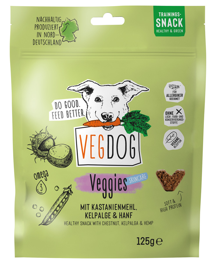 Veggies Skincare mit Kastanienmehl, Kelpalge & Hanf