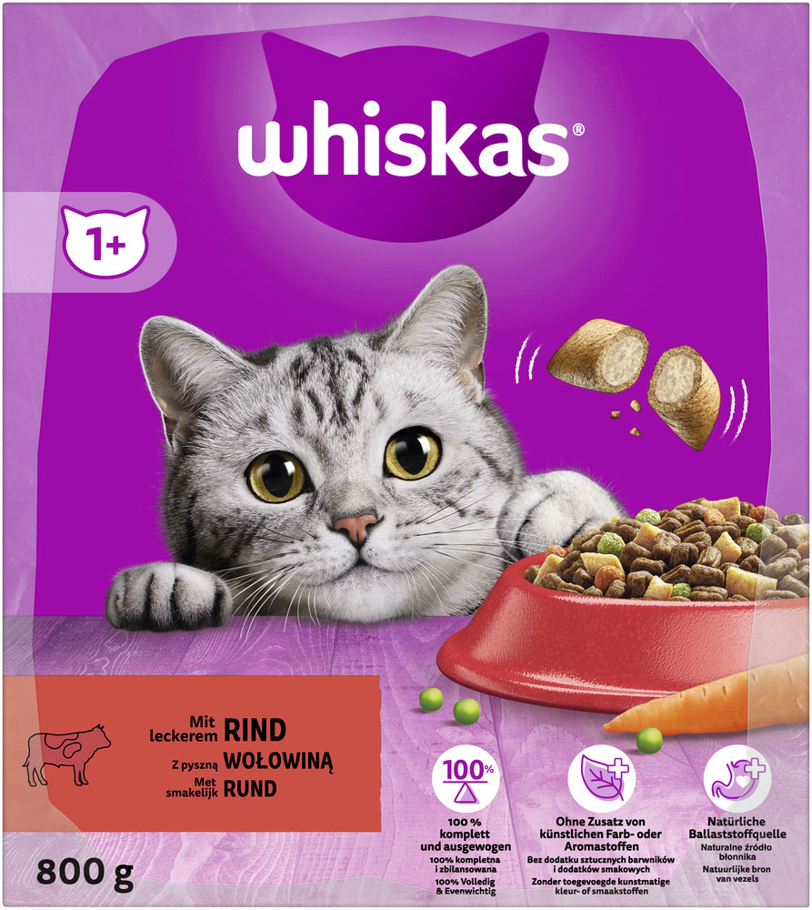 Whiskas - 1+ mit Rind - 1 x 800g - 3