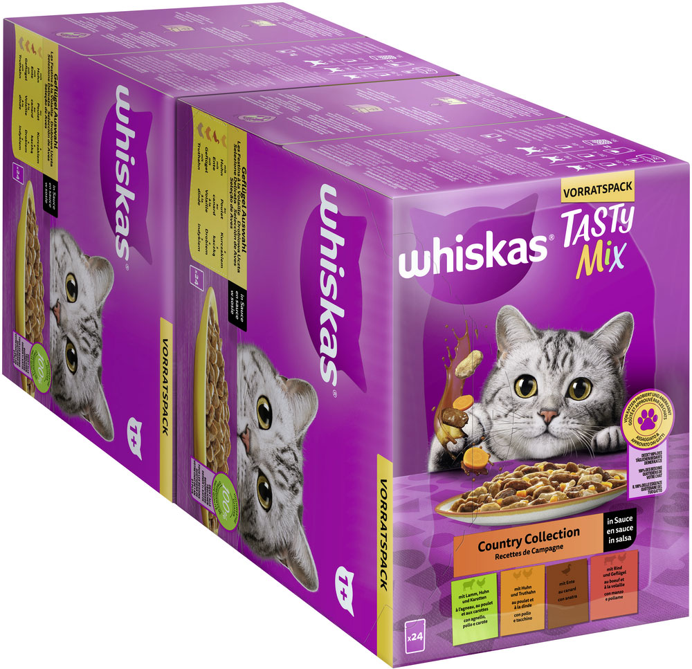 Whiskas - Whiskas Multipack 1+ Geflügel Auswahl in Sauce - 1 x 24X85g - 3