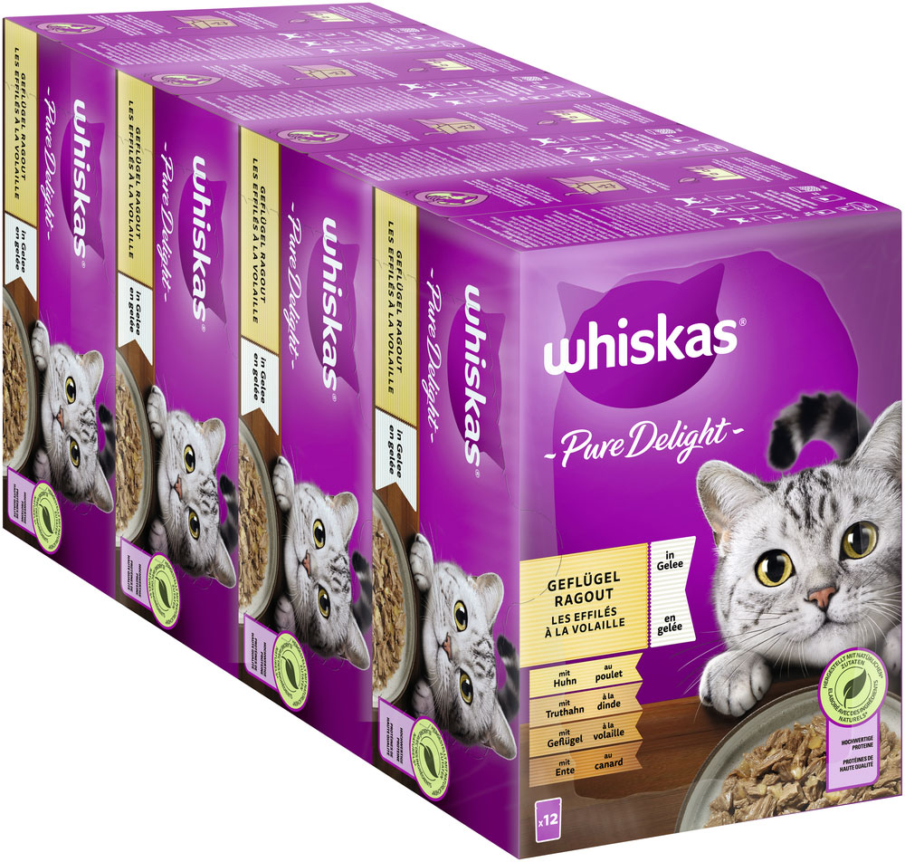 Whiskas - Whiskas Multipack Pure Delight Geflügel Ragout in Gelee - 1 x 12X85g - 3