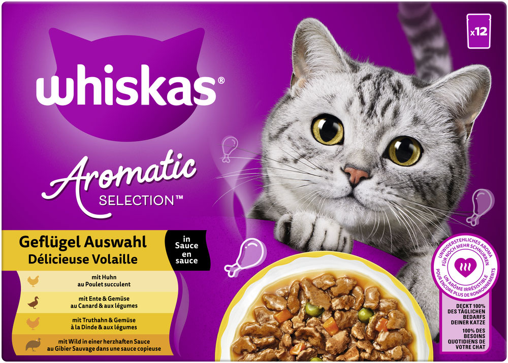 Whiskas Multipack 1+ Geflügel Auswahl in Sauce